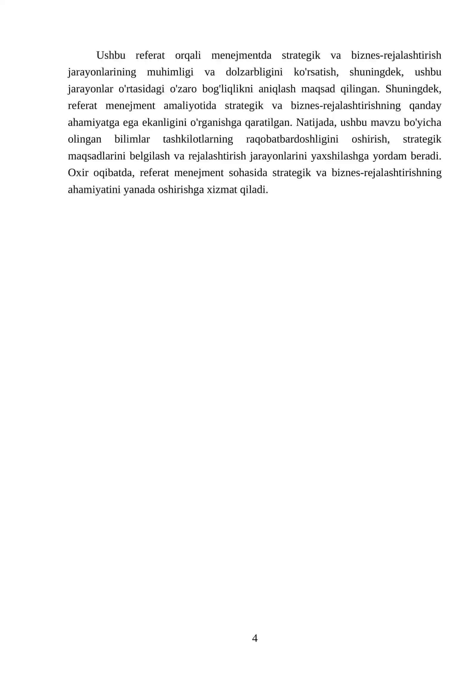 Menejmentda strategik va biznes-rejalashtirish 4