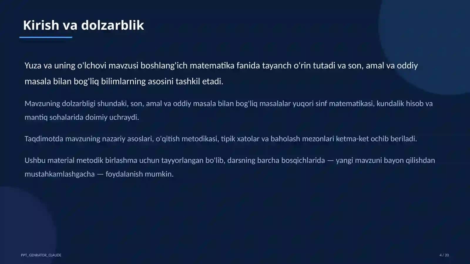 Yuza va uning o'lchovi (3-sinf) 4