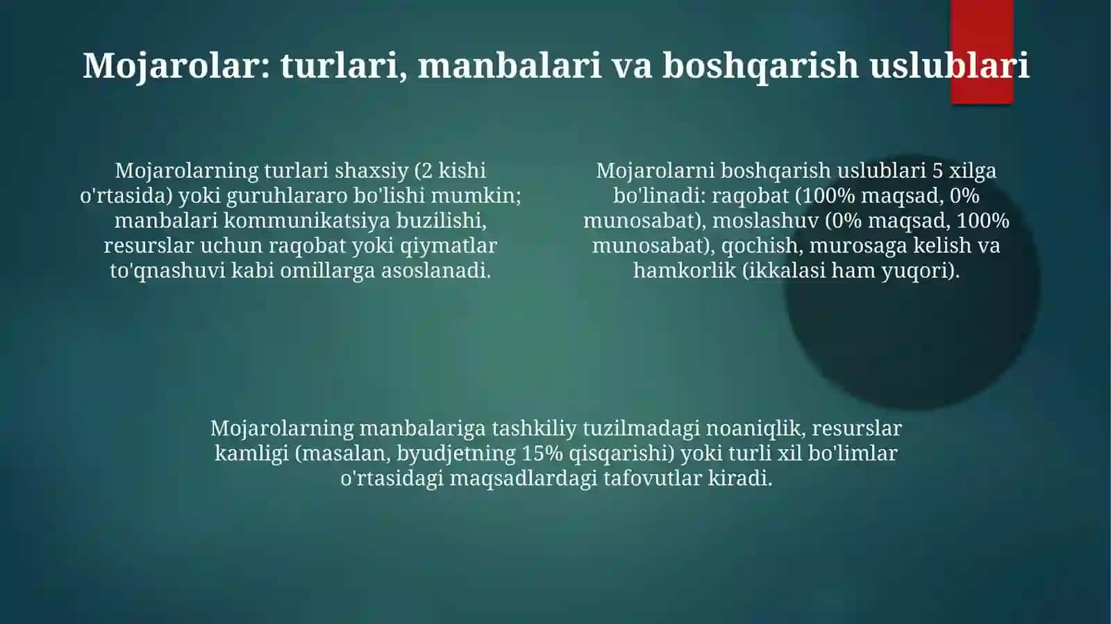 Nizolarni boshqarishda kompetentlikning kreativligi 4
