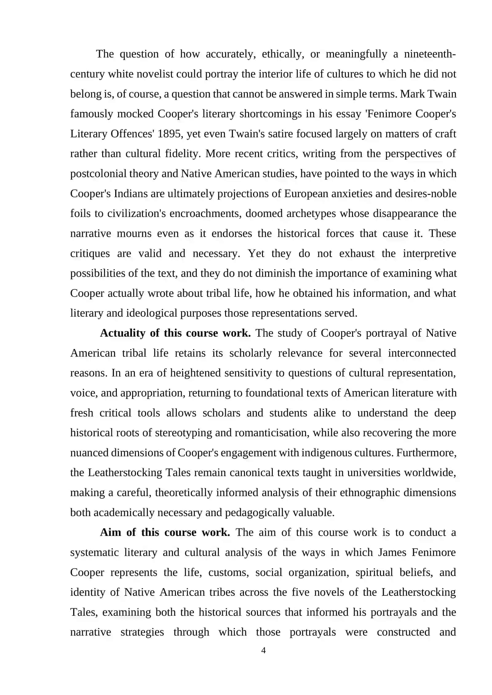 THE DESCRIPTION OF THE LIFE OF INDIAN TRIBES IN JAMES FENIMORE COOPER‘S PENTALOGY 4