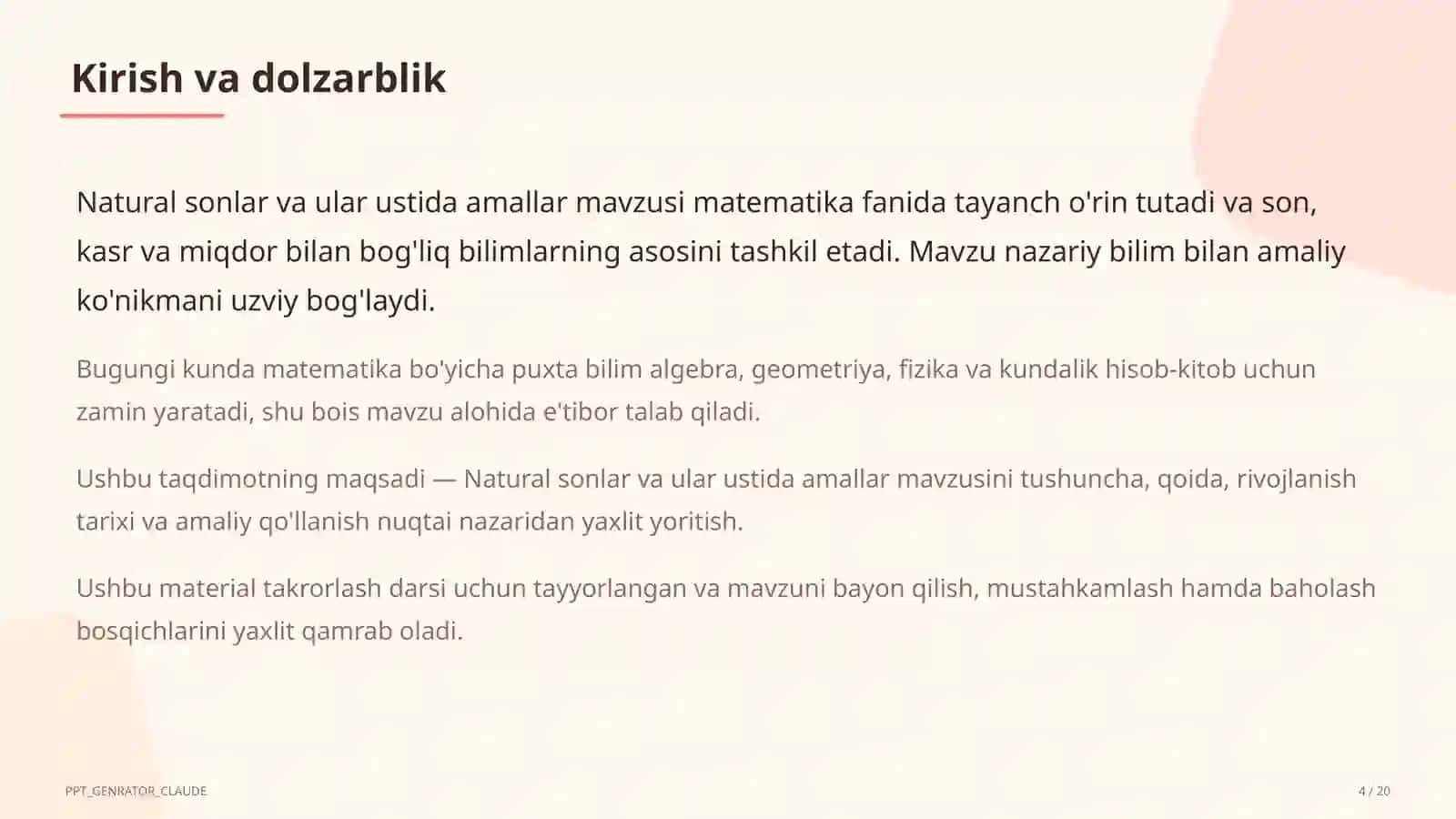 Natural sonlar va ular ustida amallar (5-sinf) 4