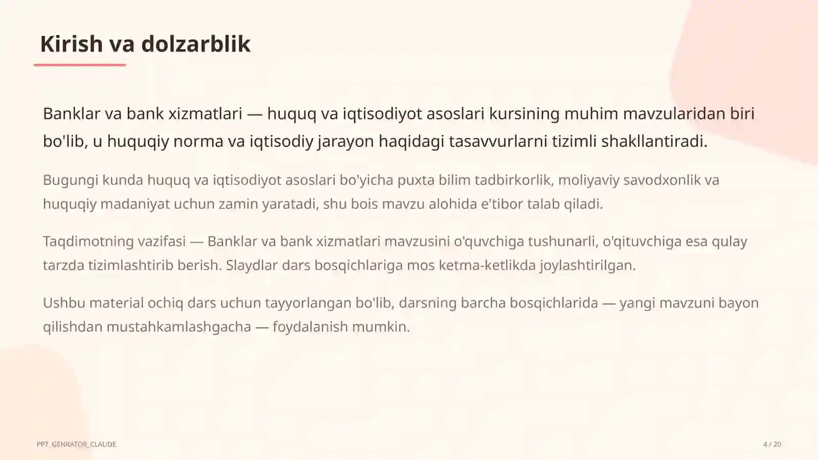 Banklar va bank xizmatlari (10-sinf) 4
