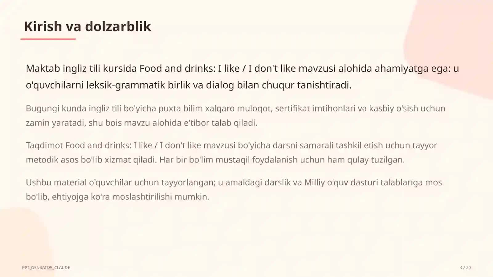 Ingliz tili (1–11) — o'quvchilar uchun 4