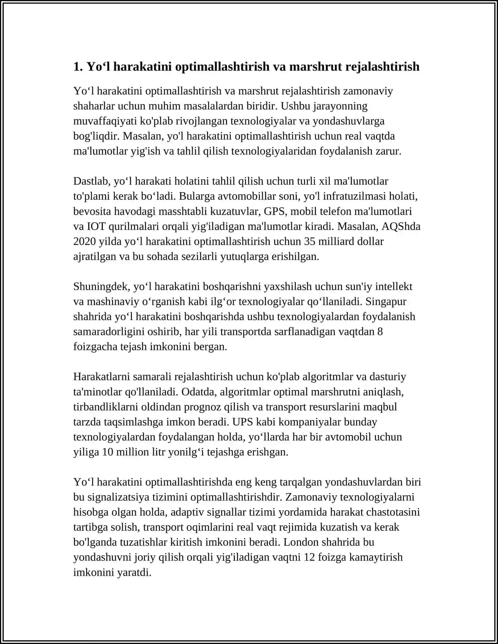 ICHKI TRANSPORTDA XARAJATLARNI KAMAYTIRISH USULLARI 4