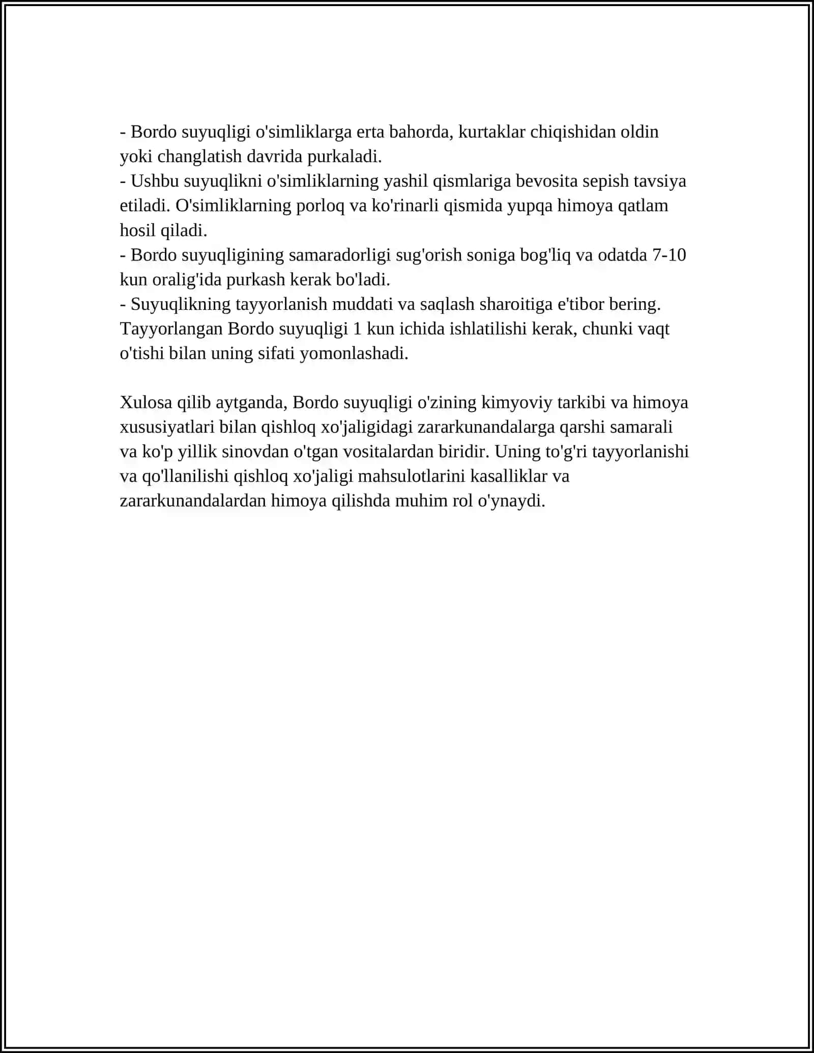 Bordo suyuqligini qo'llanish xususiyatlari 4