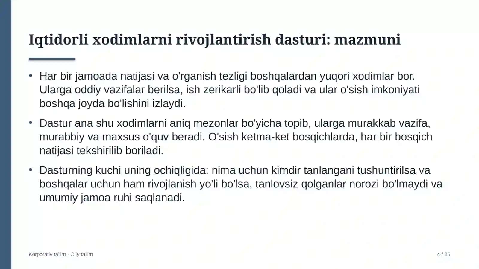 oqova suvlarni tozalash inshootlarida iqtidorli xodimlarni rivojlantirish dasturi 7919 4