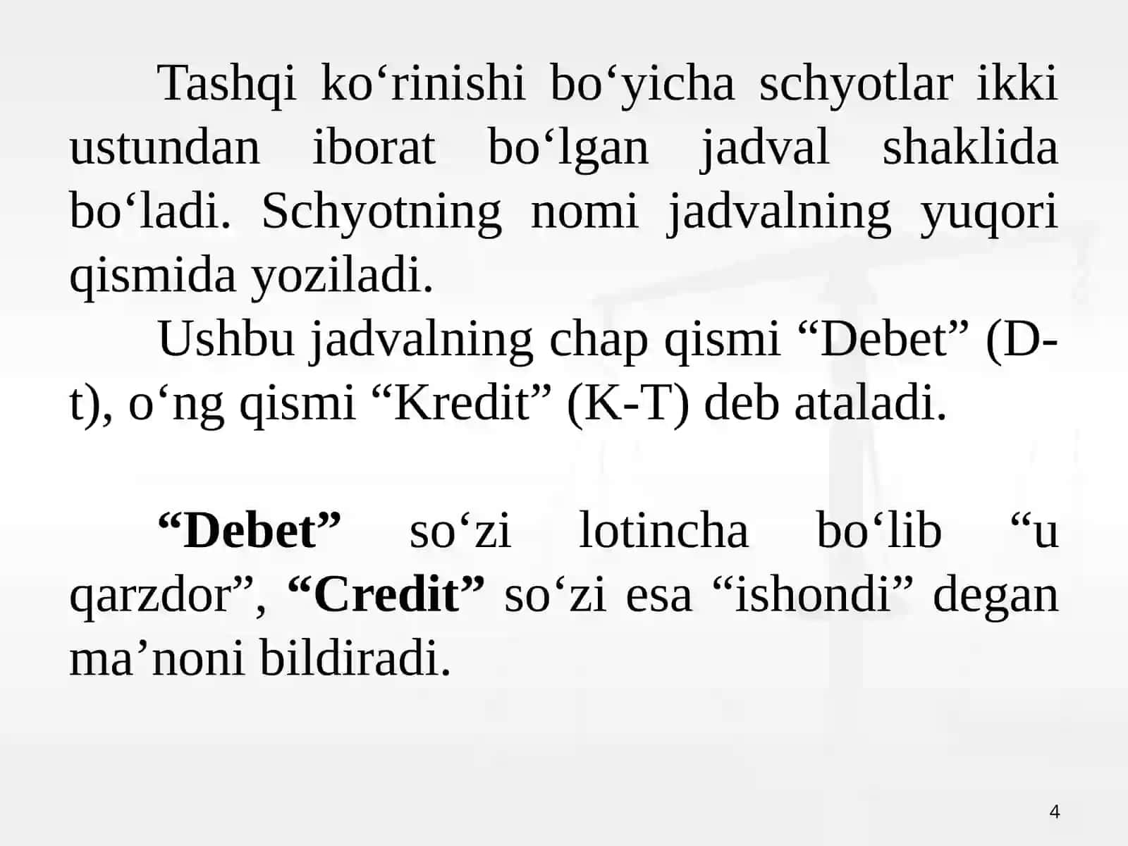 3-mavzu. Xo‘jalik operatsiyalari ikkiyoqlama yozuv 4