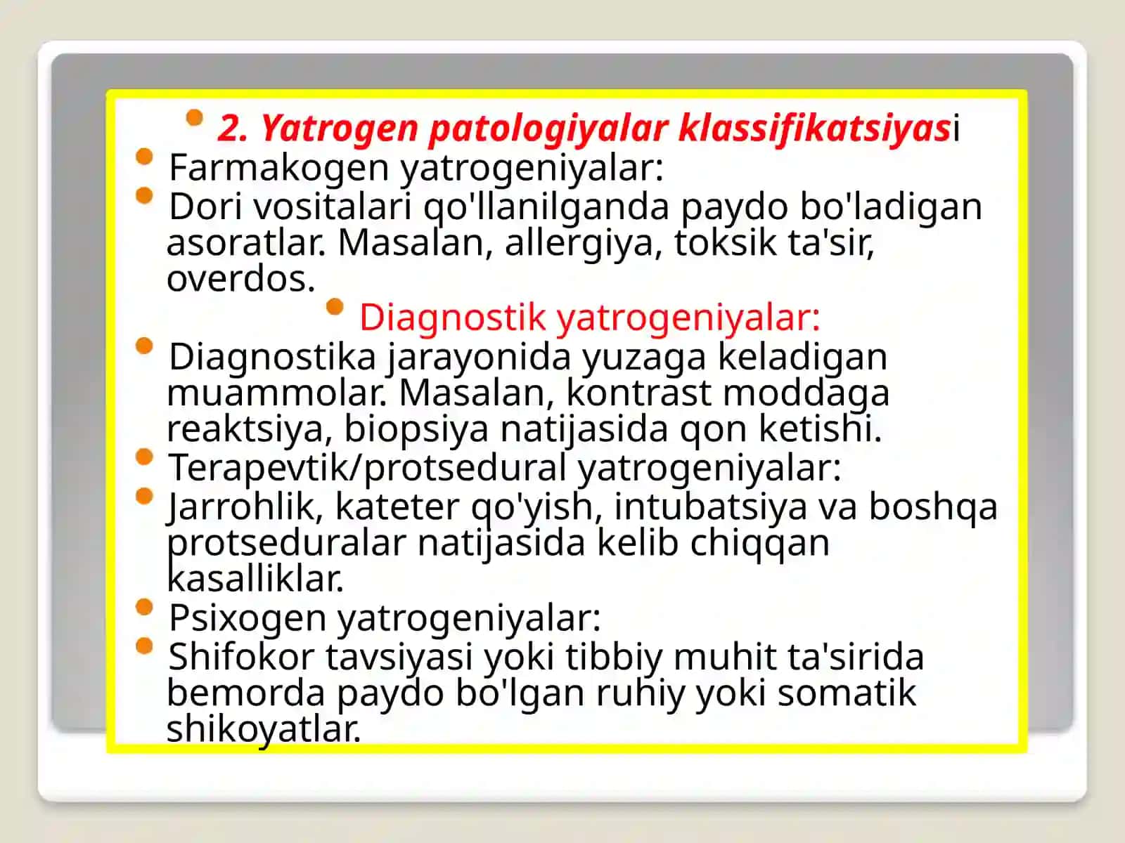 YATROGEN PATOLOGIYALAR. REANIMATSION PATOLOGIYALAR 4