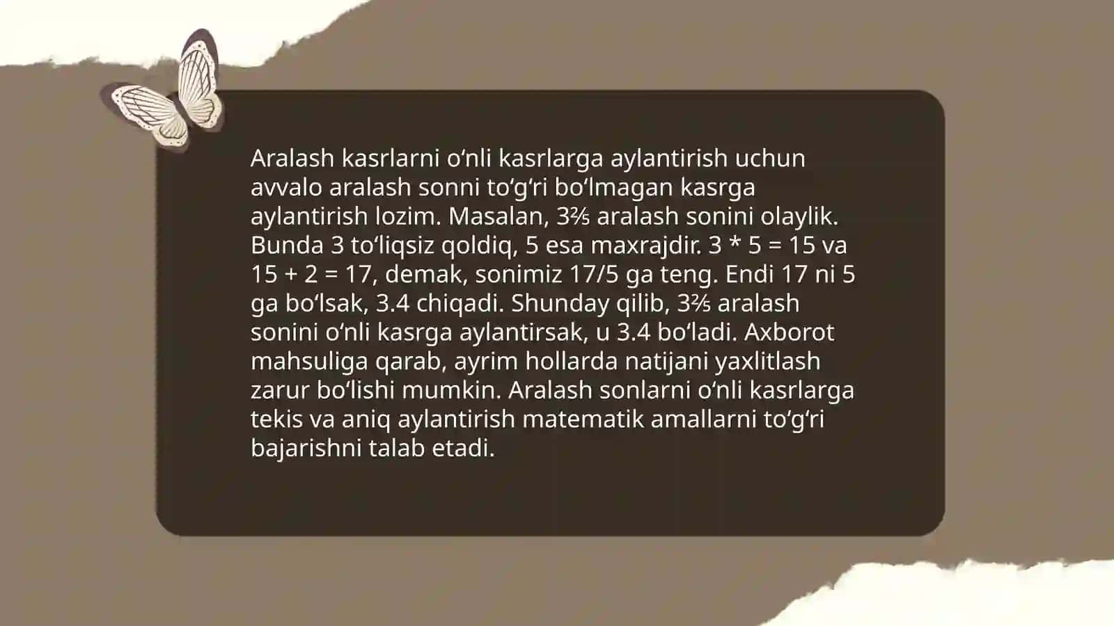 Aralash kasrlarni konvertatsiya qilish 4