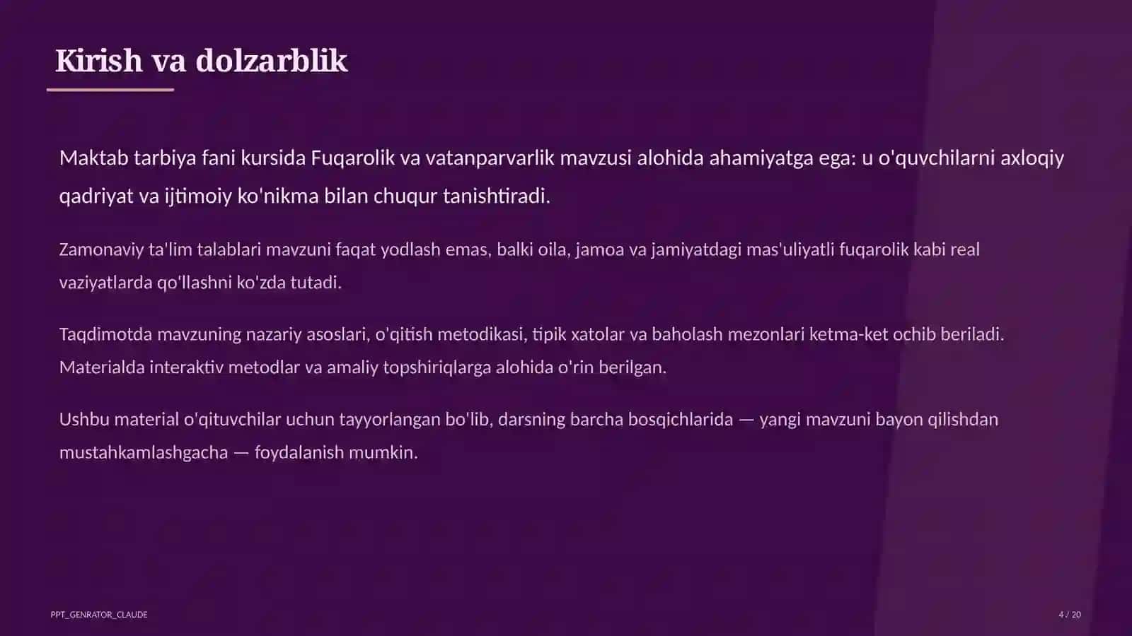 Fuqarolik va vatanparvarlik (8-sinf) 4