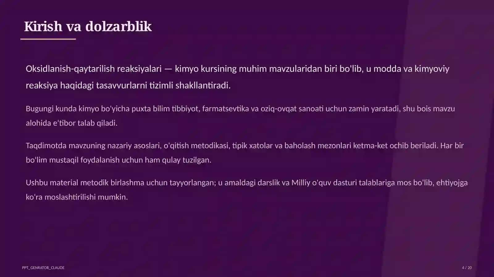 Oksidlanish-qaytarilish reaksiyalari (8-sinf) 4