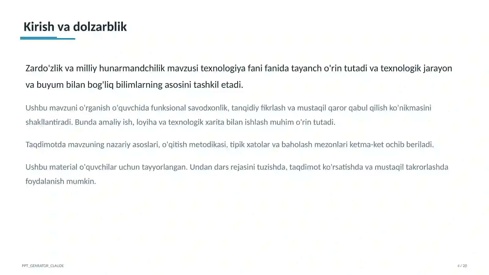 Zardo'zlik va milliy hunarmandchilik (8-sinf) 4