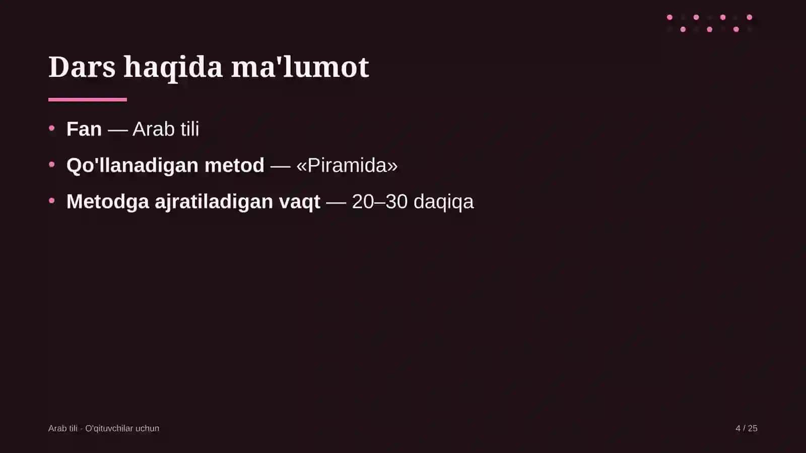 arab tili darslarida piramida metodidan foydalanish 6114 4