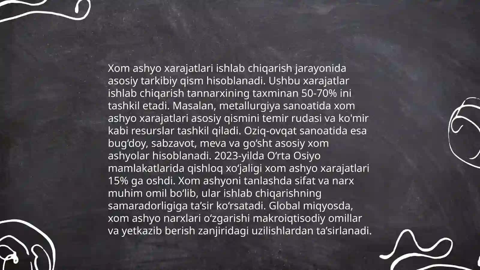 Mahsulot ishlab chiqarish tannarxi hisobi 4