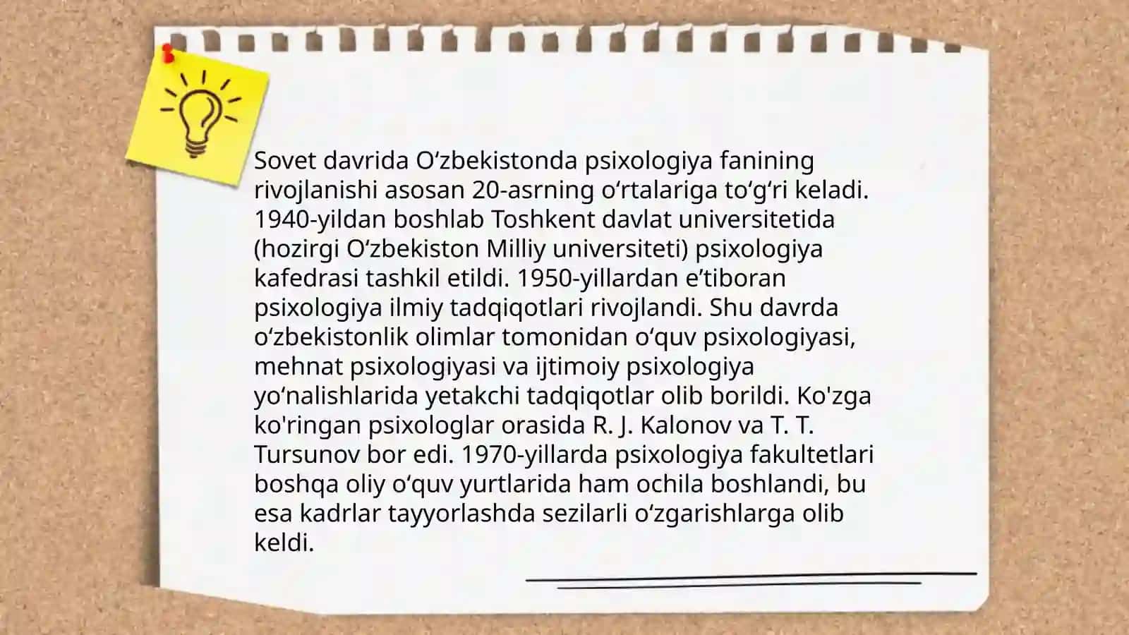Oʻzbekistonda psixologiya fanining rivojlanish tarixi 4