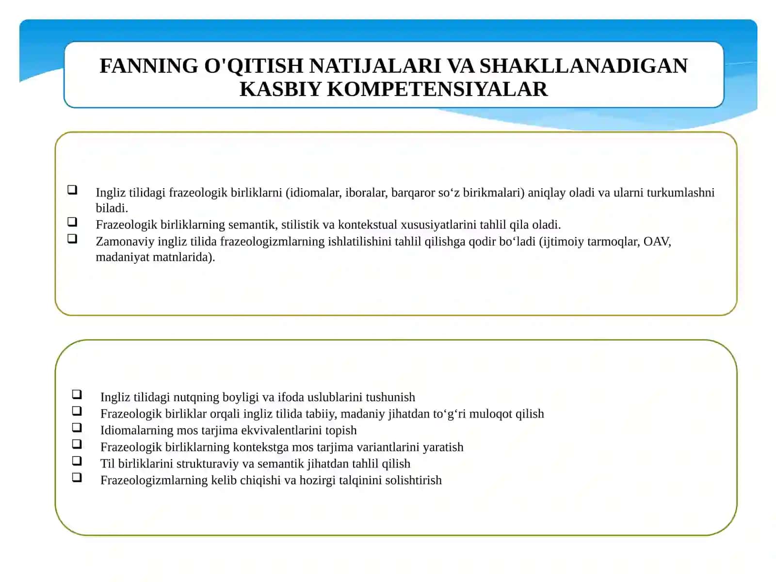 Ingliz frazeologiyasi zamonaviy talqini (1-variant) 4