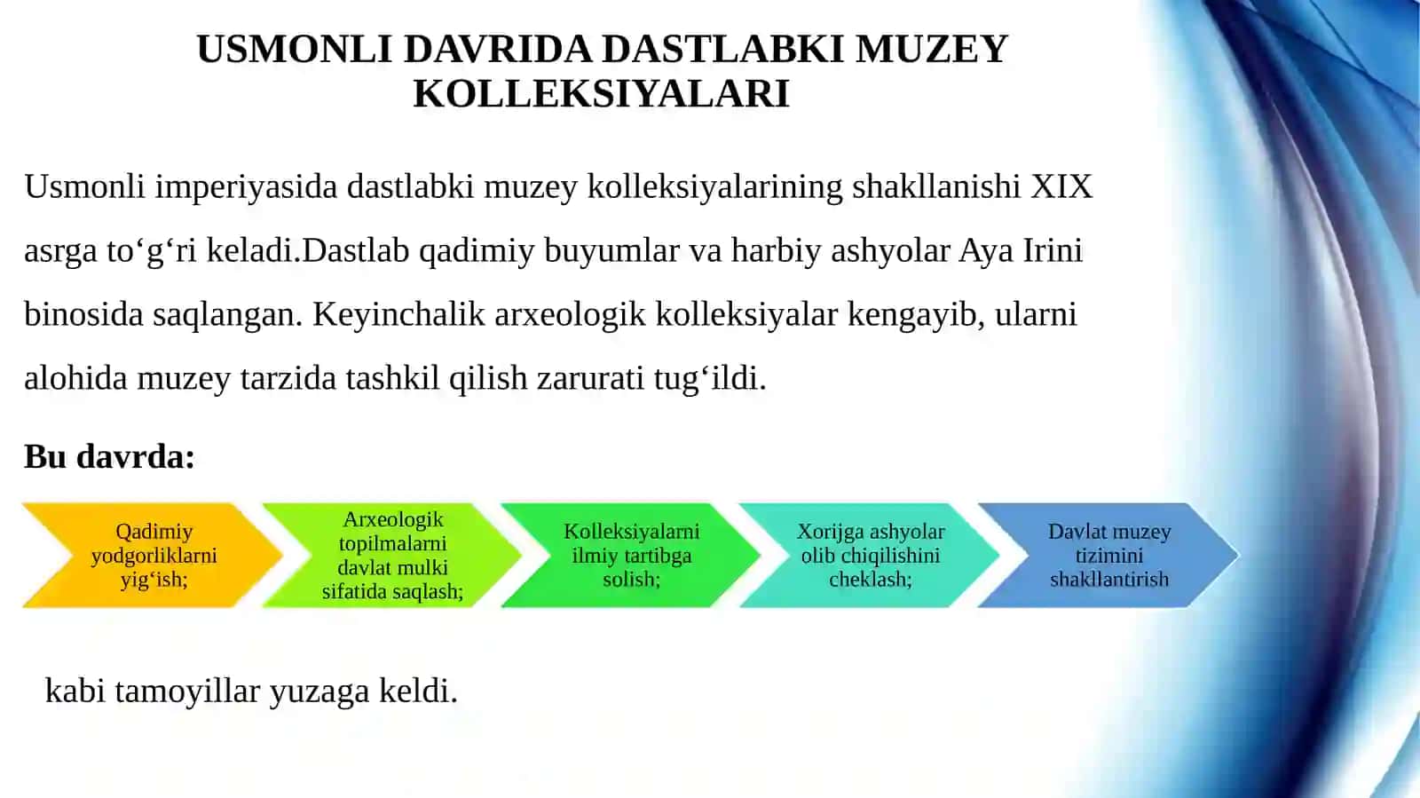 Yangi davrda Turkiya muzeylari. 4