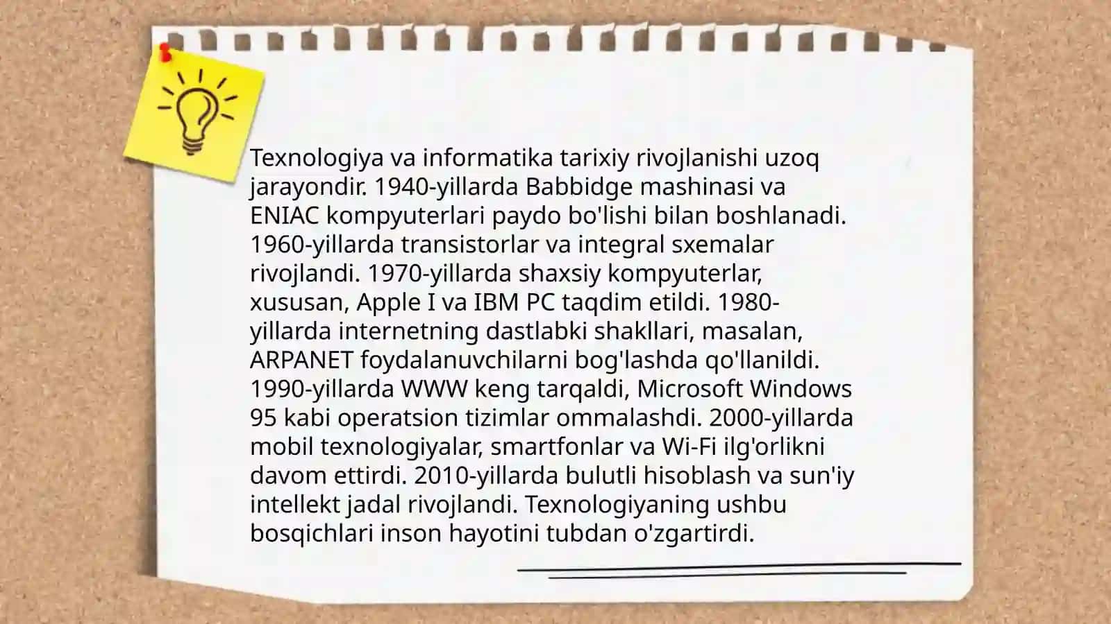 Texnologiya va Informatika tushunchasi va farqi 4