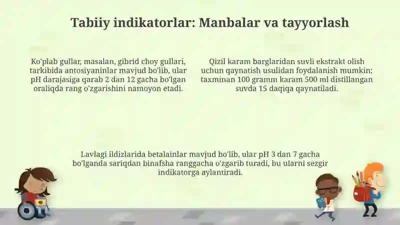 Tabiiy indikatorlar yordamida kislota va ishqorlarni aniqlash 4