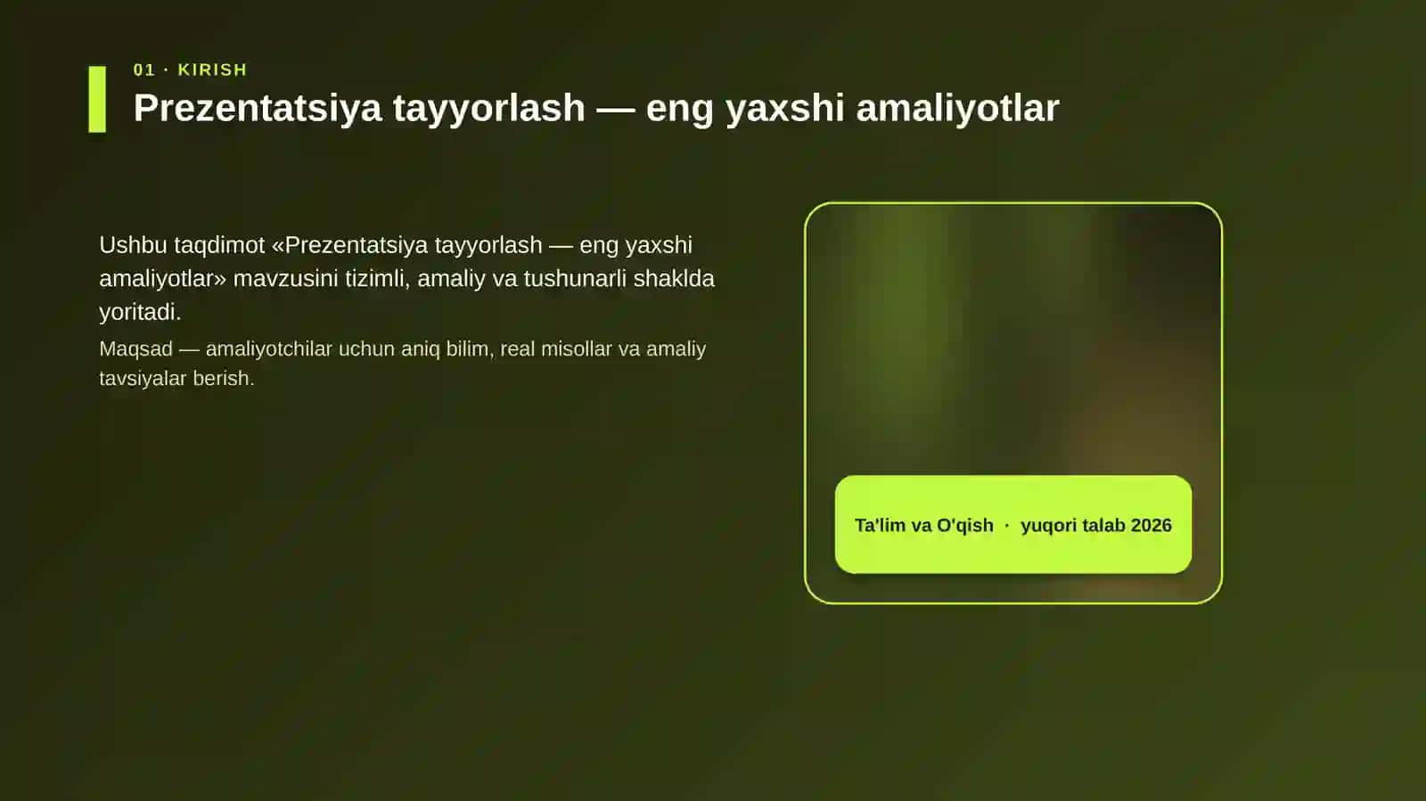 Prezentatsiya tayyorlash — eng yaxshi amaliyotlar 4
