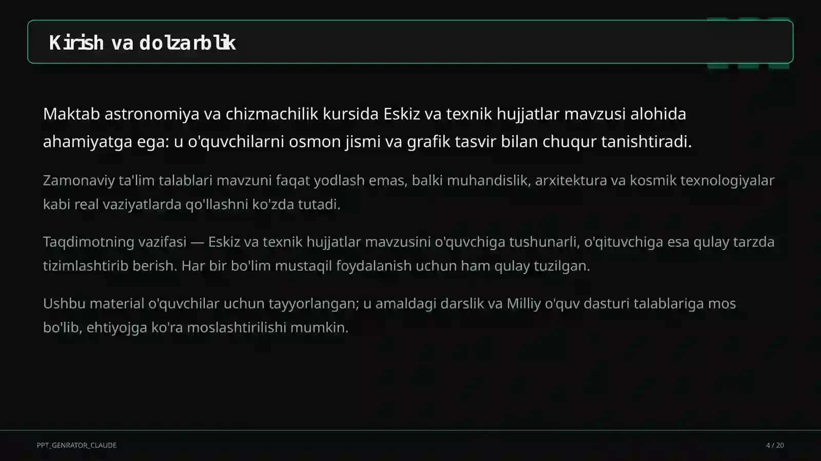 Eskiz va texnik hujjatlar (9-sinf) 4