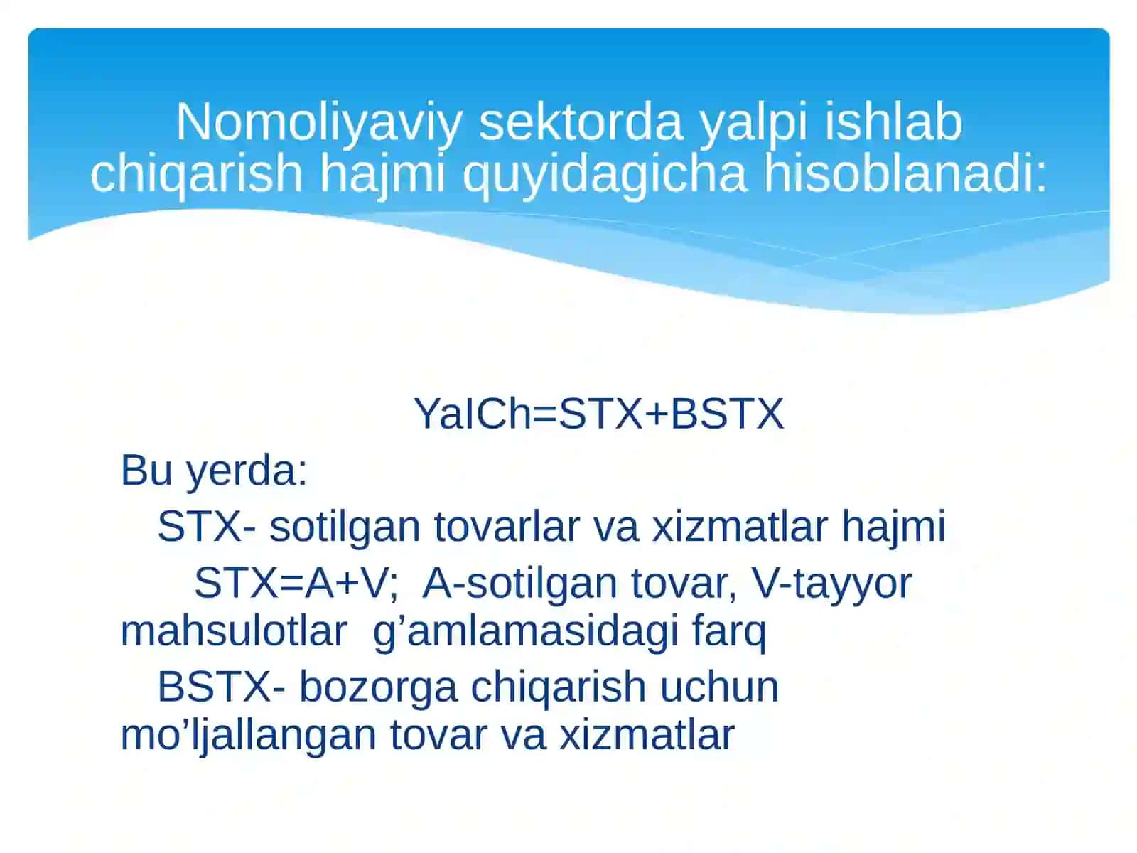‘’Milliy hisoblar tizimi’’ mavzusi 4