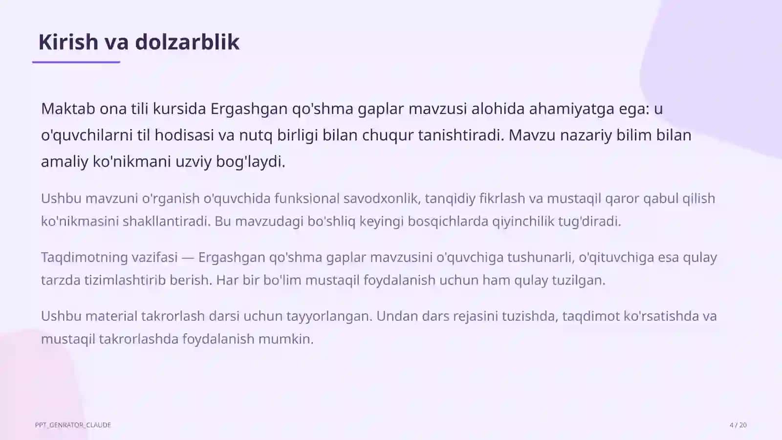 Ergashgan qo'shma gaplar (9-sinf) 4