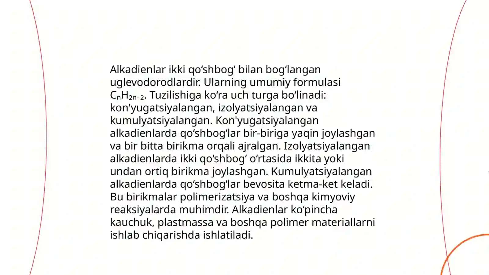 Alkadienlar turkumlanishi olinishi reaksiyaga kirish Tibbiy va sintetik kauchuklar 4