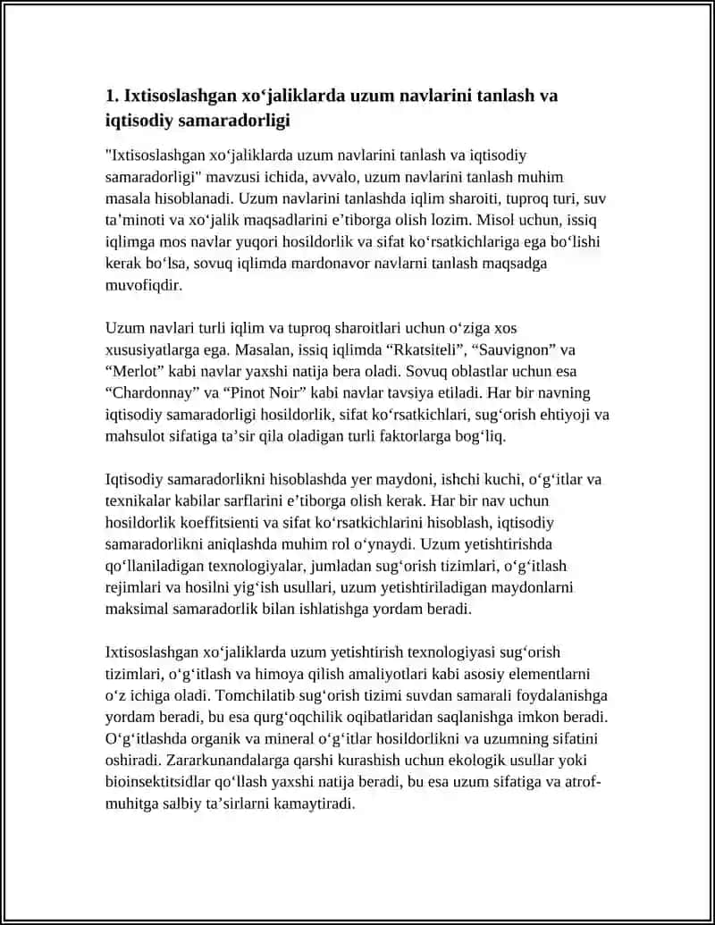 Ixtisoslashgan xoʻjaliklarda uzum navlarini tanlash va iqtisodiy samaradorligi 4