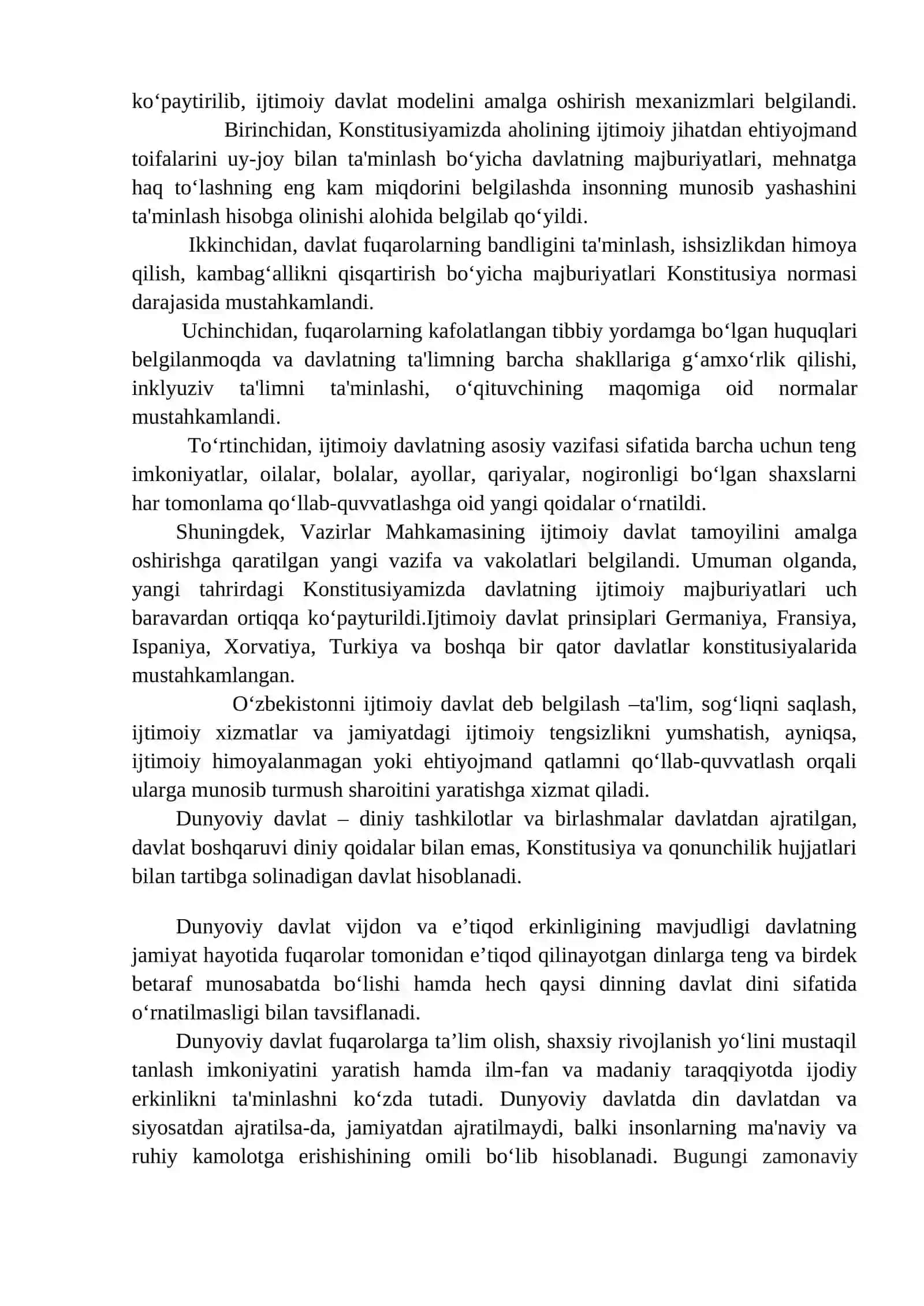 2-mavzu: O‘zbekiston suveren, demokratik, huquqiy, ijtimoiy va dunyoviy davlat 4