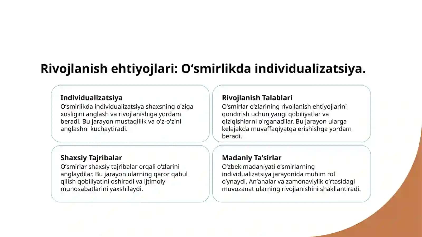 Oʻsmirlik yoshidagi individual yondashuvning psixologik jixatlari 4