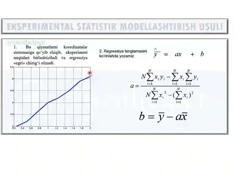 eksperimental statistik modellashtirish usuli 4