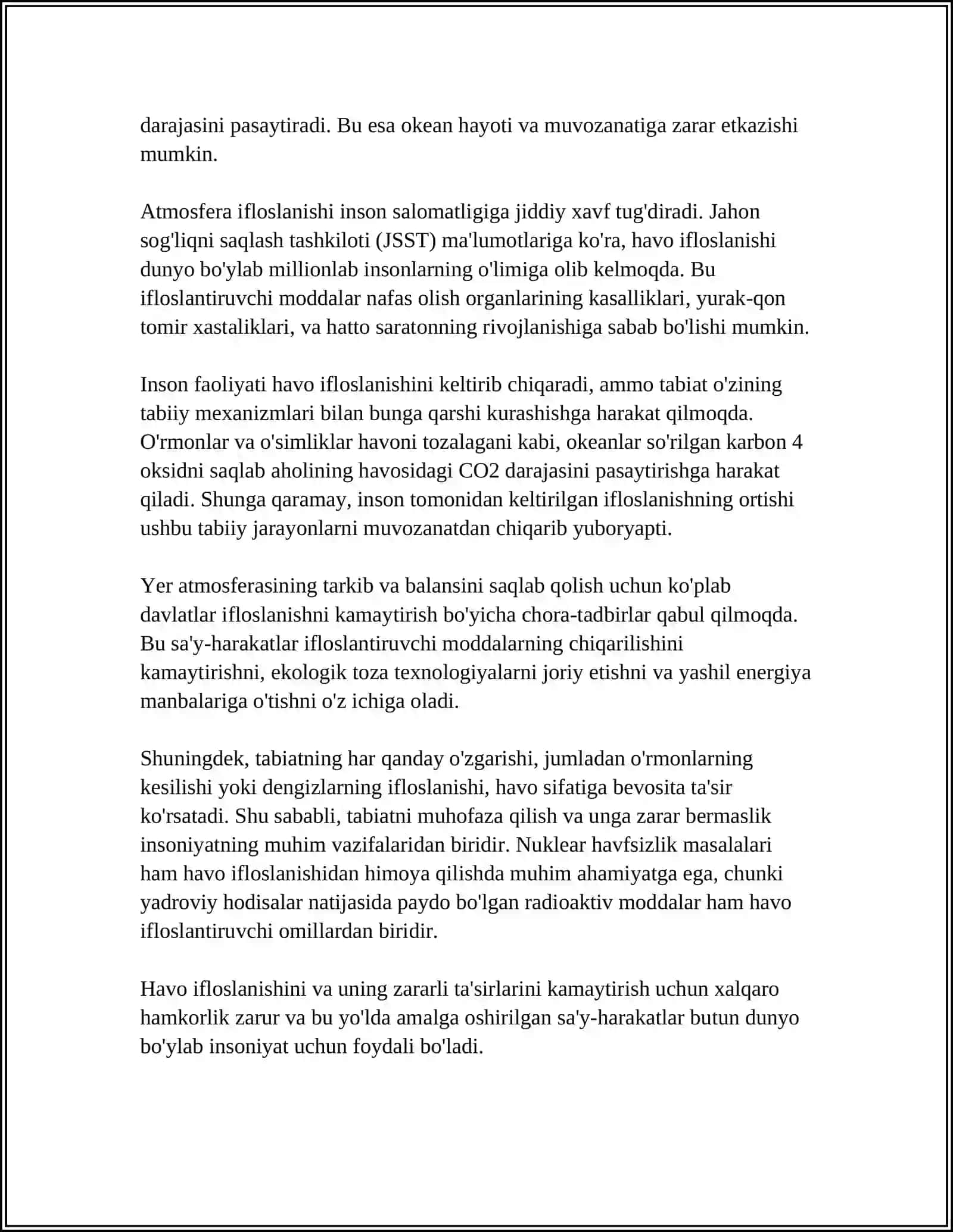 INSON FAOLIYATINING TABIYGA TASIRI VA TABIYATNING JAVOBI 4