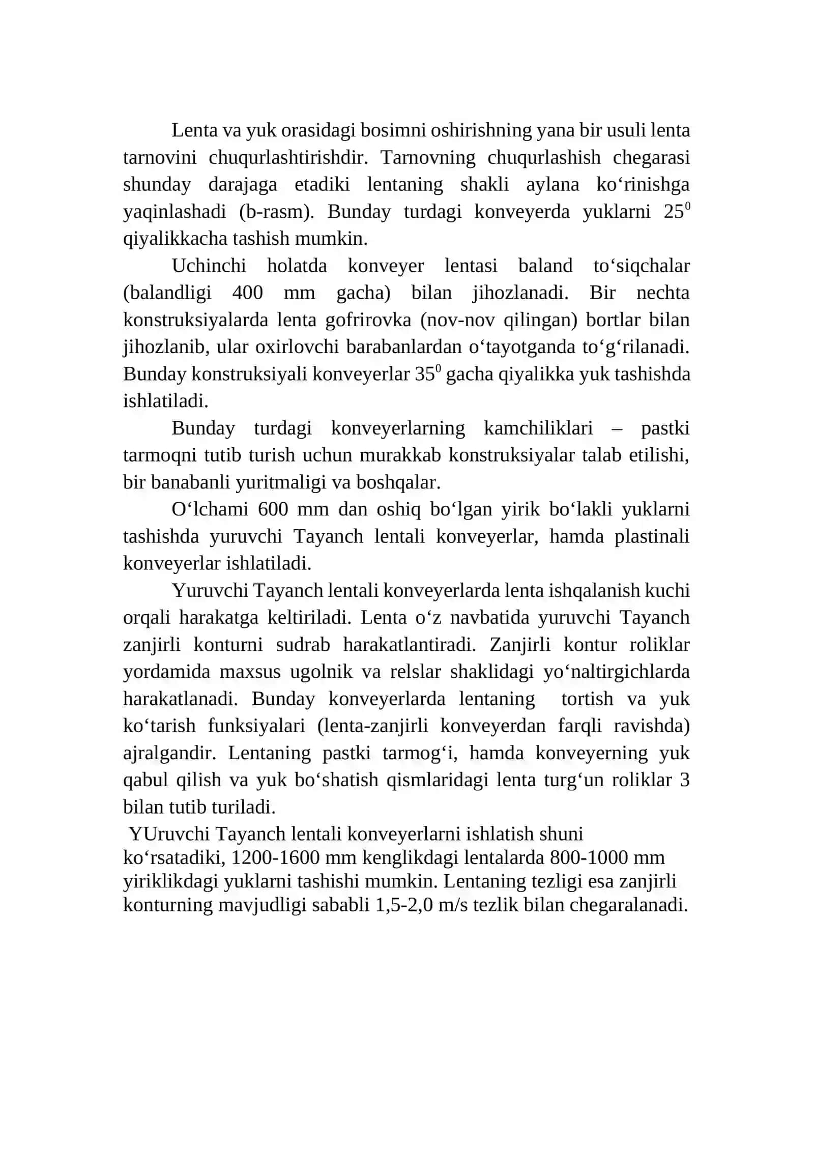 Tik qiyalikda ishlovchi konveyerlar tuzulishi va ishlash prinsipi 4
