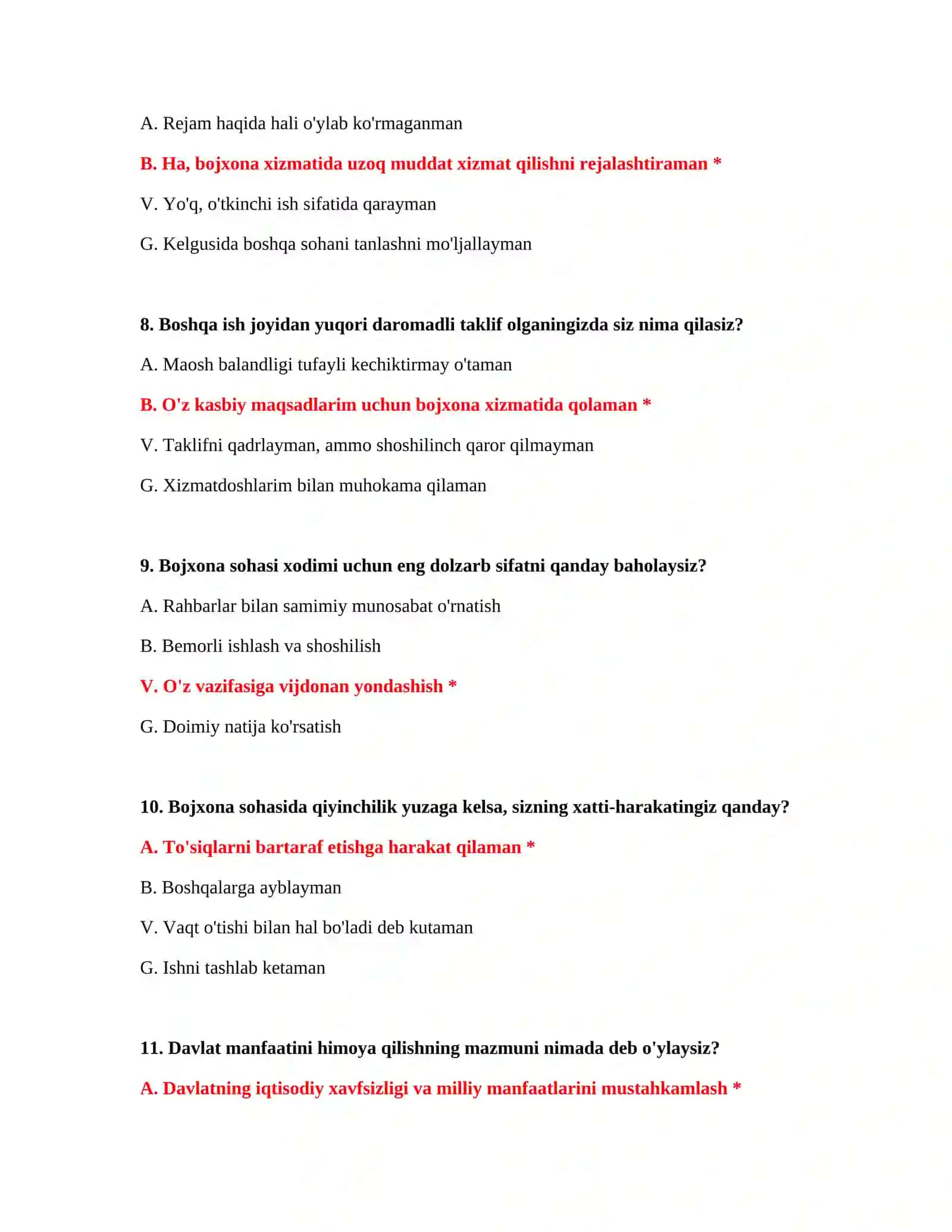 BOJXONA ISHGA KIRISH SINOVI - PSIXOLOGIK TAYYORGARLIK 4