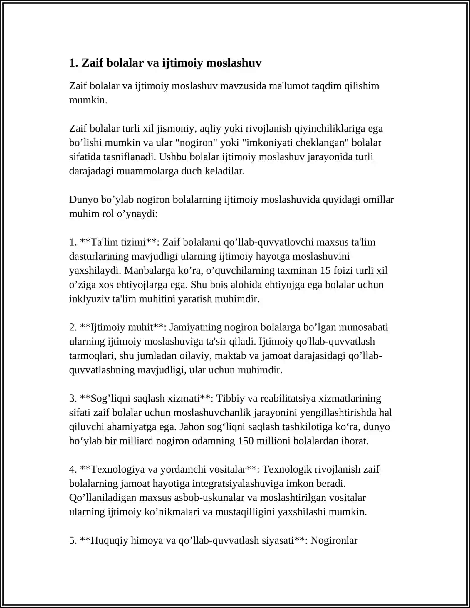 AQLI ZAIF BOLALARNING IJTIMOIY XAYOTGA MOSLASHUV JARAYONI 4