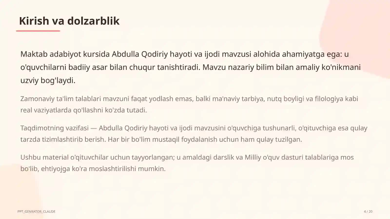 Abdulla Qodiriy hayoti va ijodi (7-sinf) 4