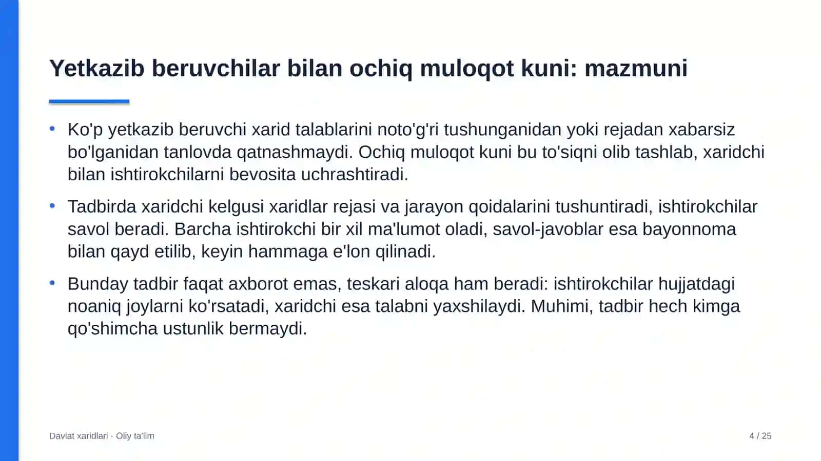 sport seksiyalarida yetkazib beruvchilar bilan ochiq muloqot kunini o'tkazish 2613 4