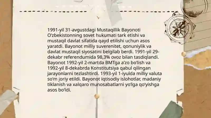 Mustaqillik Bayonoti Tashkil Topish Tarixi 4