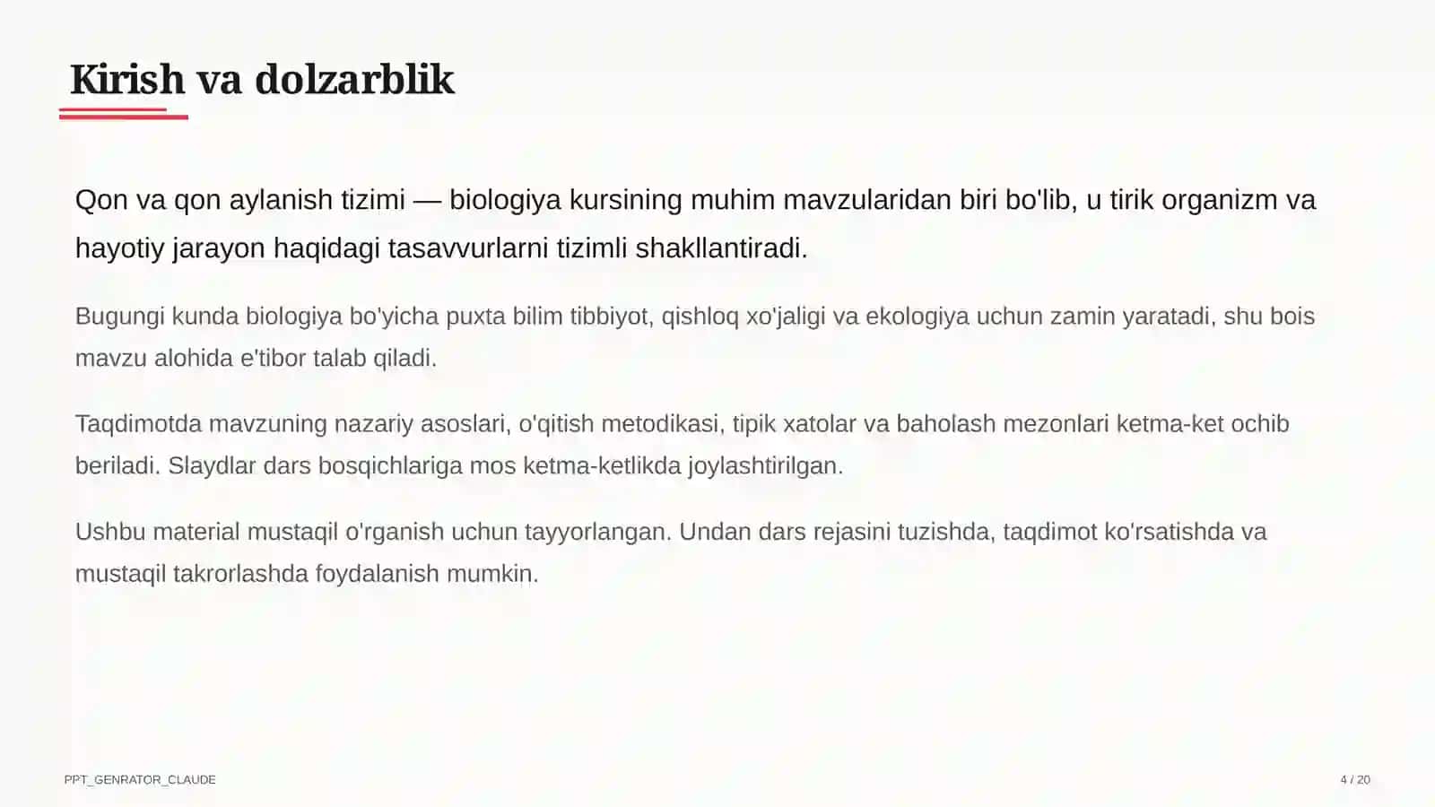 Qon va qon aylanish tizimi (8-sinf) 4