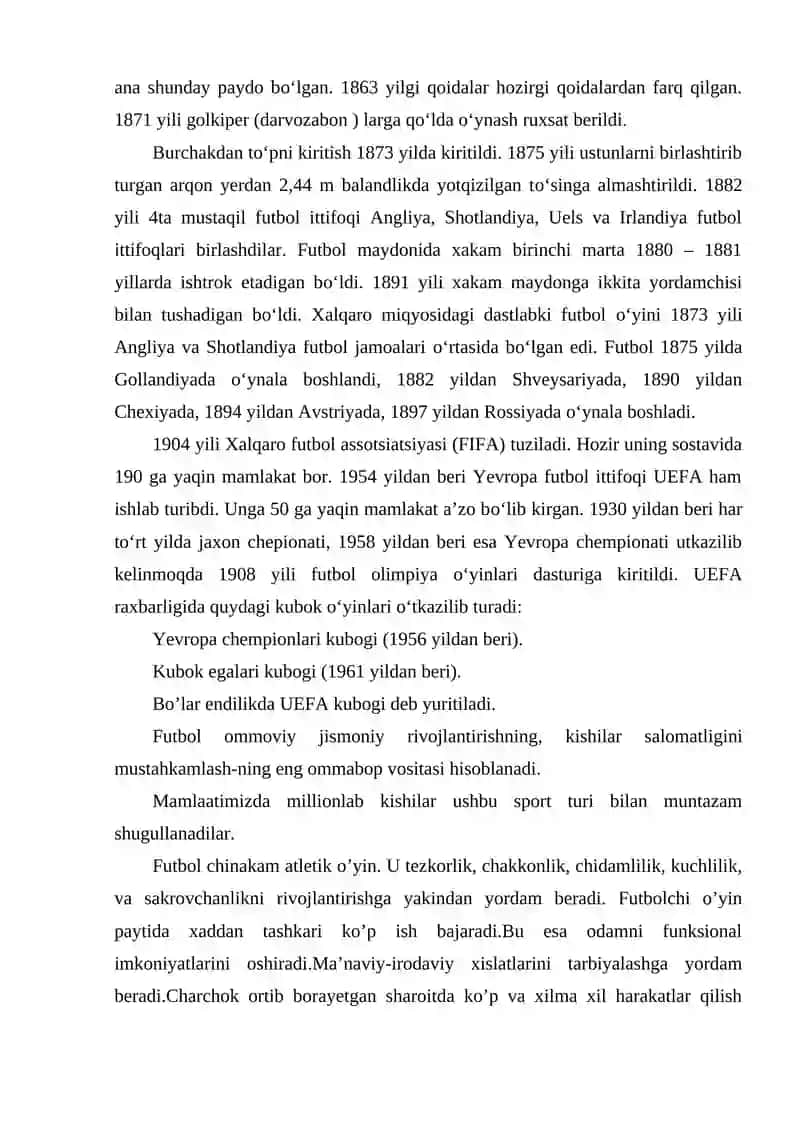 Futbol sport turi bo’yicha nazariy tayyorgarlikning o’rni 4