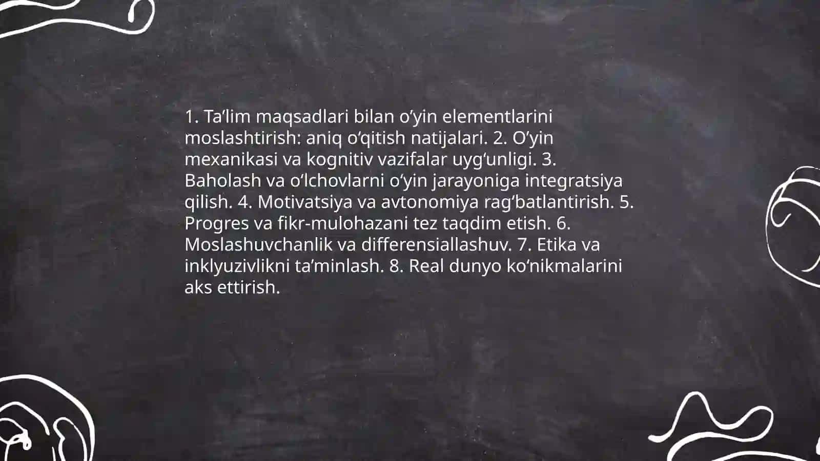 Geymifikatsiya va ta’lim jarayonida o‘yin texnologiyalarini qo‘llash tamoyillari 4