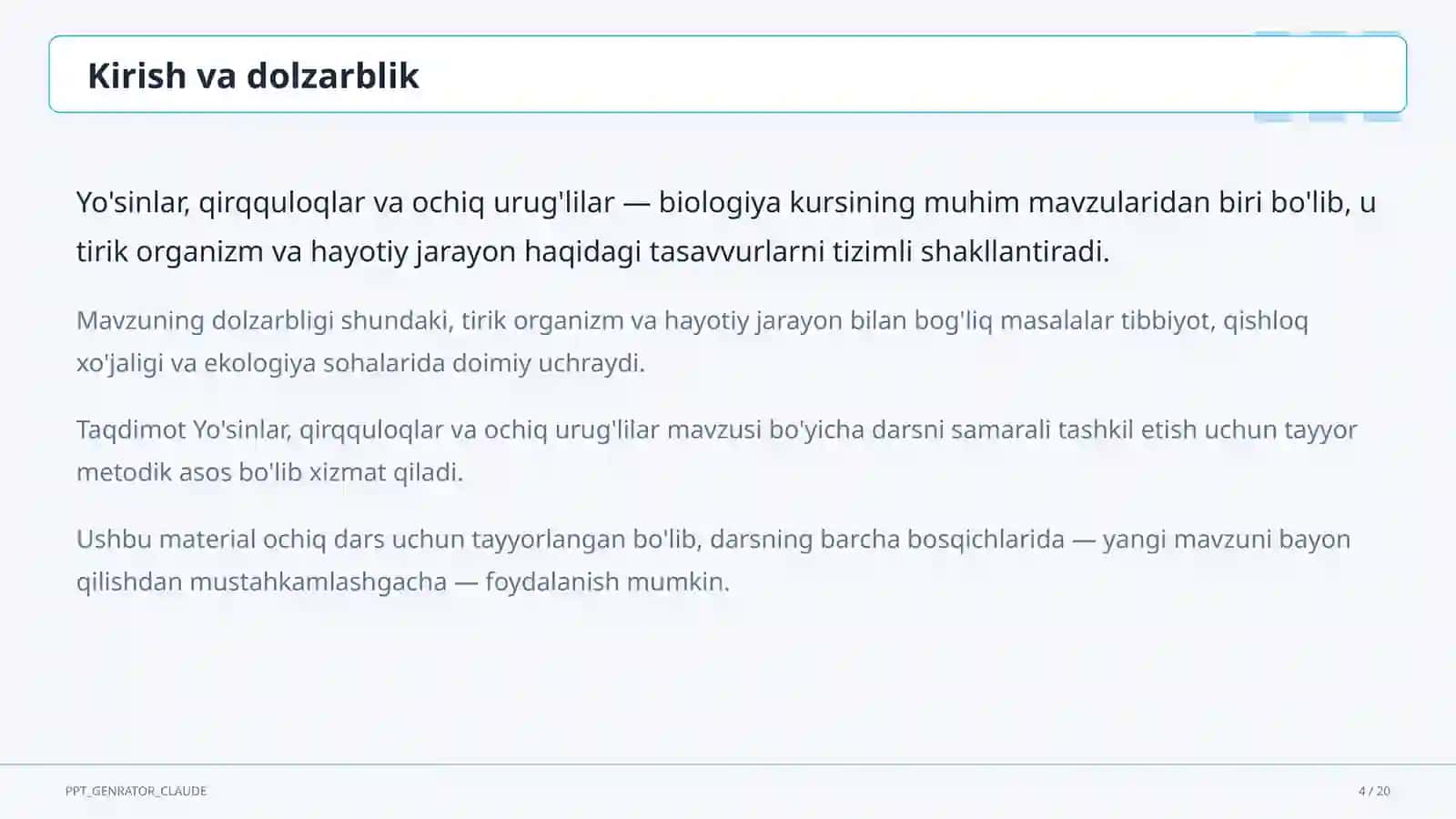 Yo'sinlar, qirqquloqlar va ochiq urug'lilar (6-sinf) 4