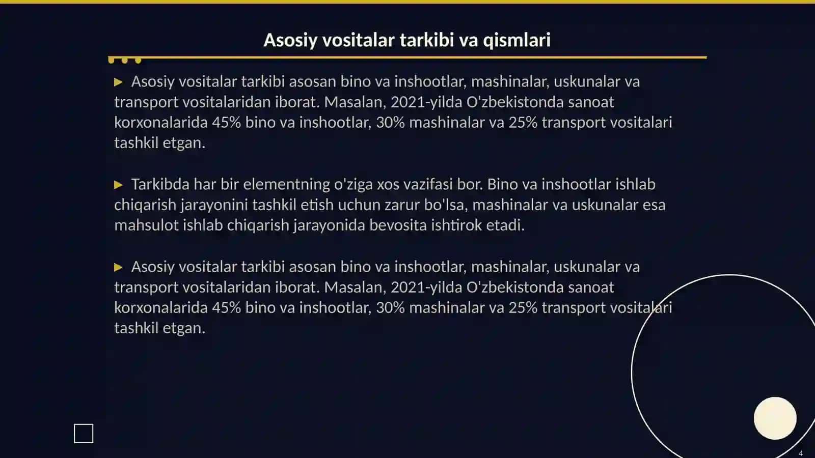 Iqtisodiy tahlilda Asosiy vasitalar tarkibi va harakati tahlili 4
