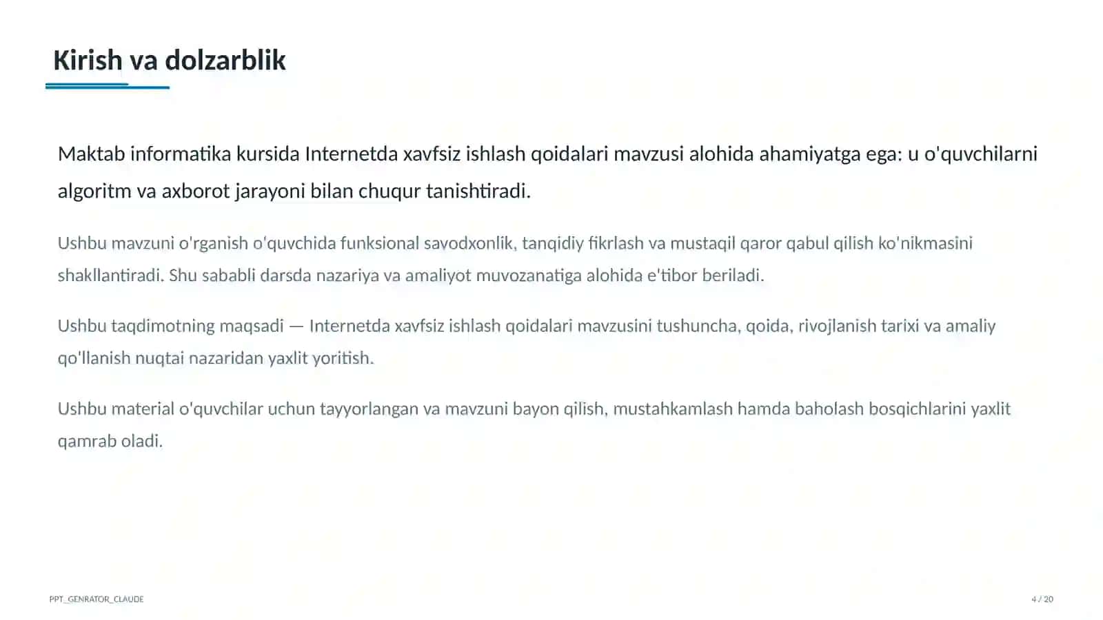 Internetda xavfsiz ishlash qoidalari (5-sinf) 4
