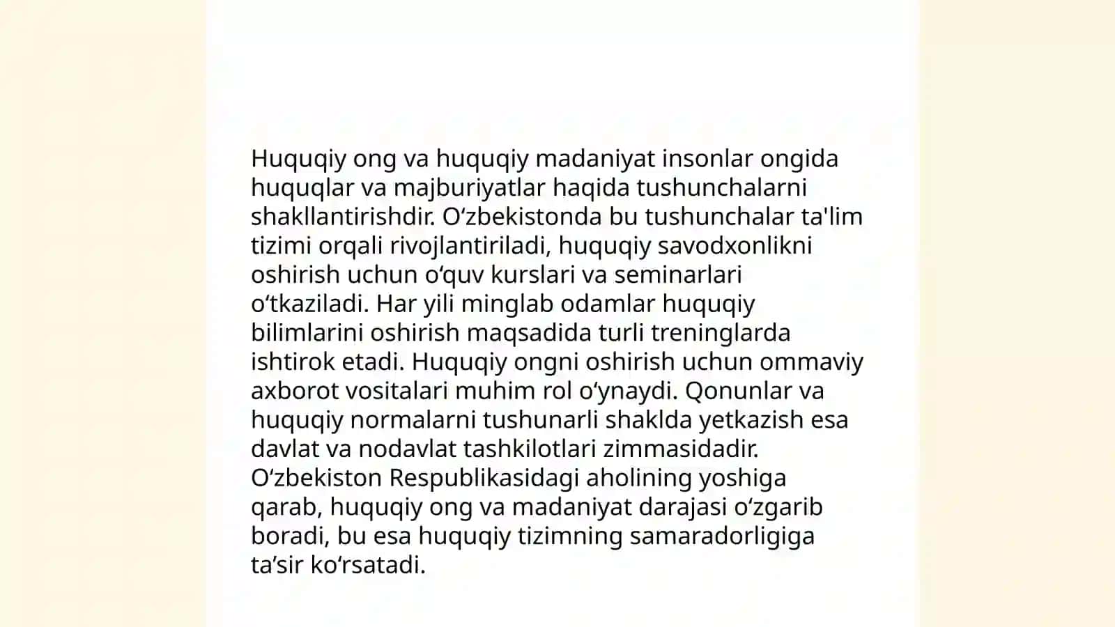 Huquqiy ong - kishilarning amal qilayotgan huquq 4