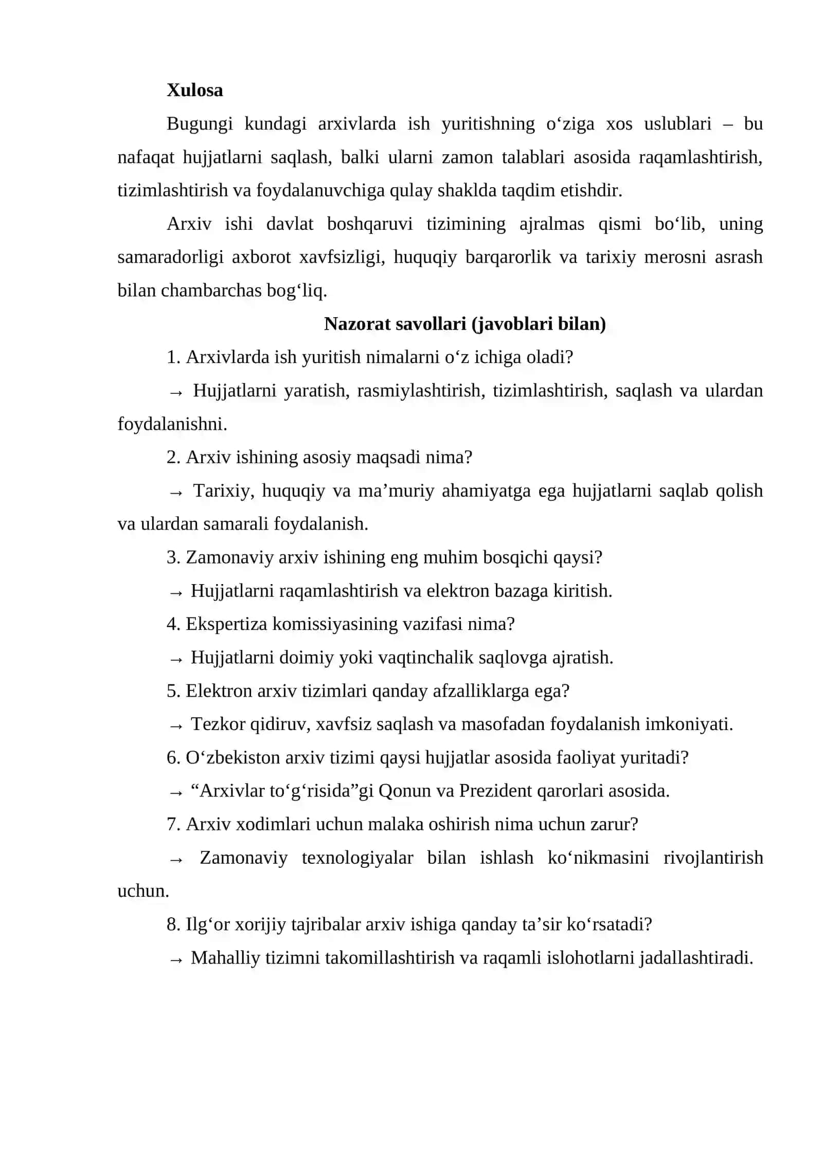 Bugungi kundagi arxivlarda ish yuritishning o‘ziga xos uslublari 4