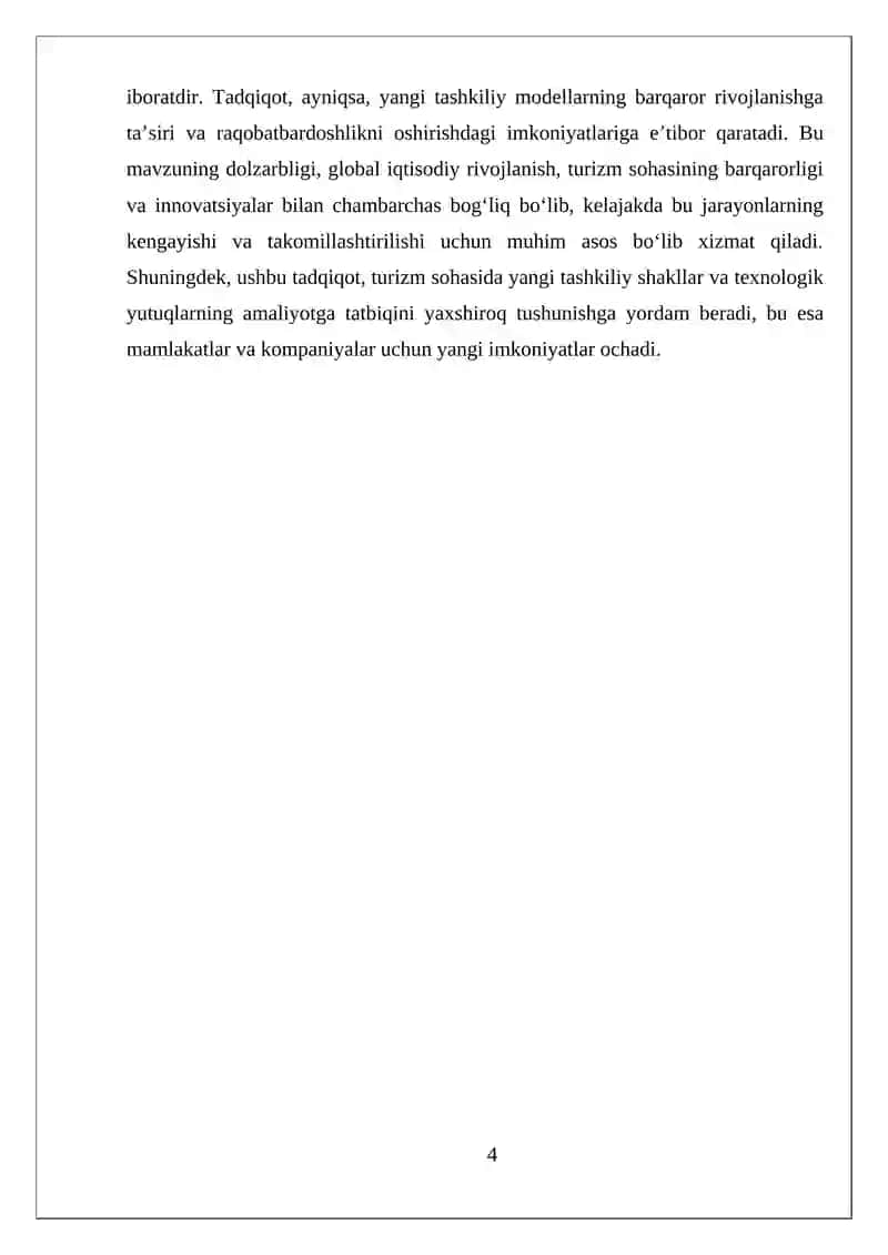 Globallashuv va Xalqaro Turizm 4