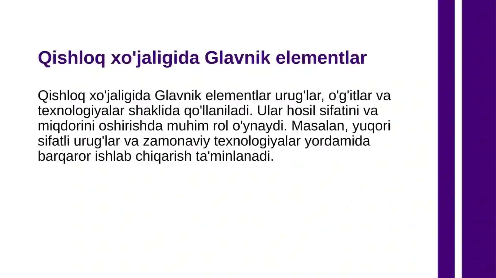 Glavnik elementlar va iqtisodiy faoliyat 4