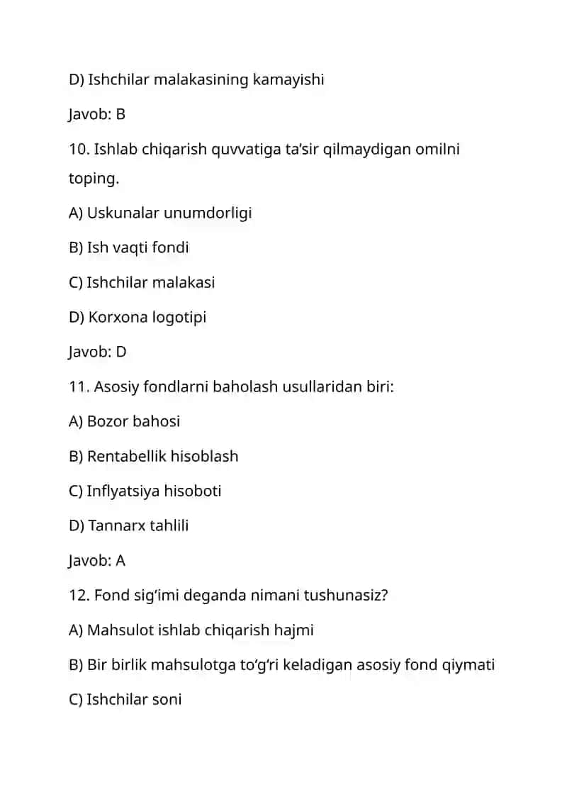 Ishlab chiqarishning asosiy fondlari va ishlab chiqarish quvvatlari 4
